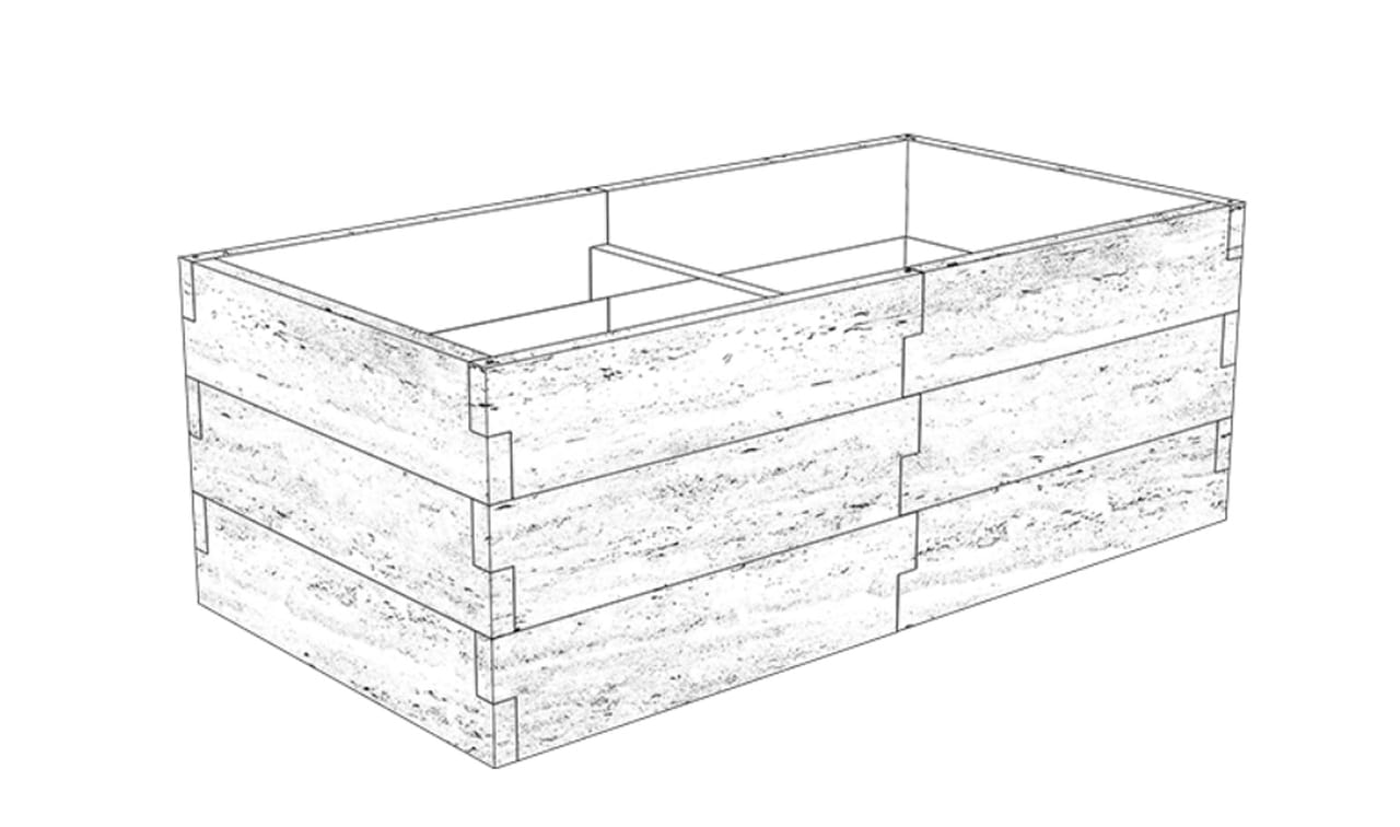 Hochbeet Beton Travertin Form 1 86 cm Travertin-Optik