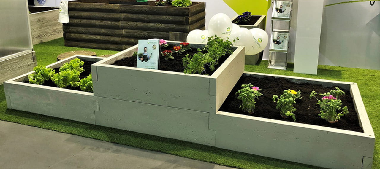 Hochbeet Beton Travertin Form 3 86 cm Travertin-Optik 2