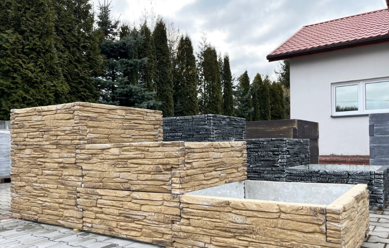 Hochbeet Beton Stein Form 2 30 cm Steinoptik 2