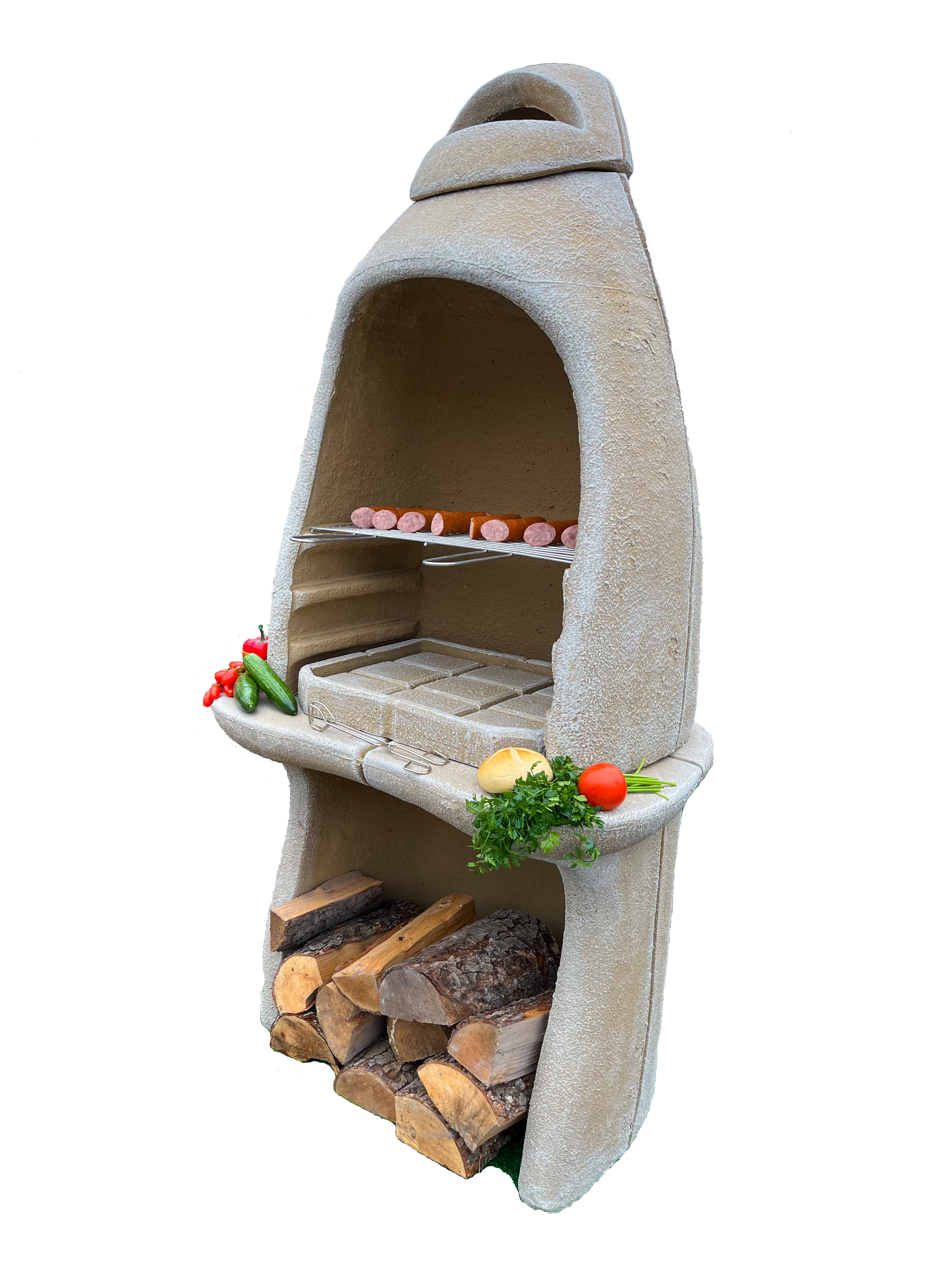 Beton-Grill Erato schmal Grau Hellgrau 2