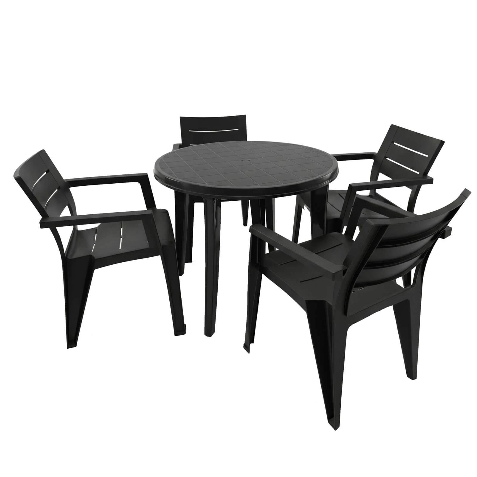 Gartenmoebel-Set Lisa rund 85 cm 4 Julia Sessel Graphit
