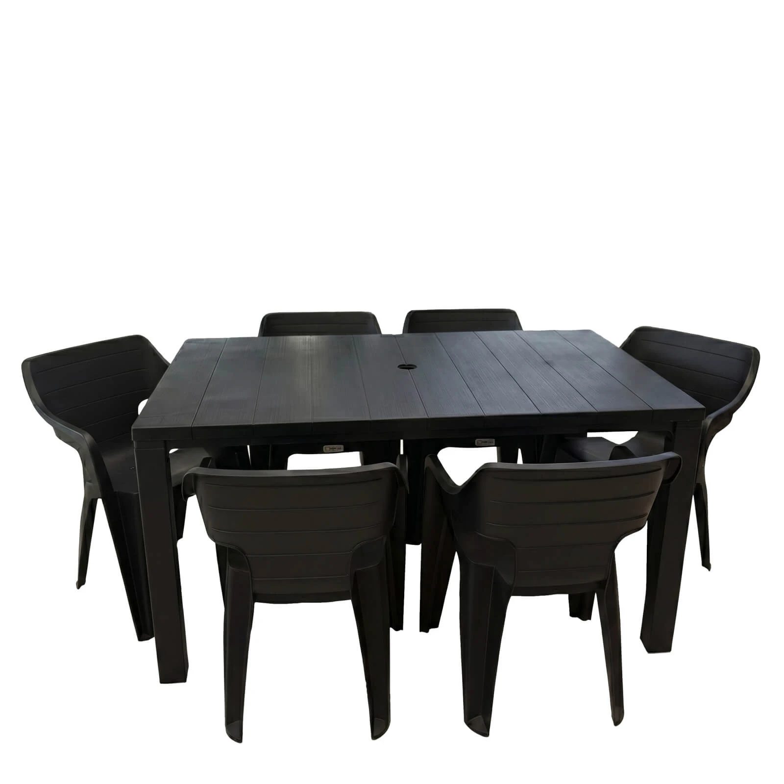 Gartenmoebel-Set Julia 147x90 6 Bilbao Sessel Graphit