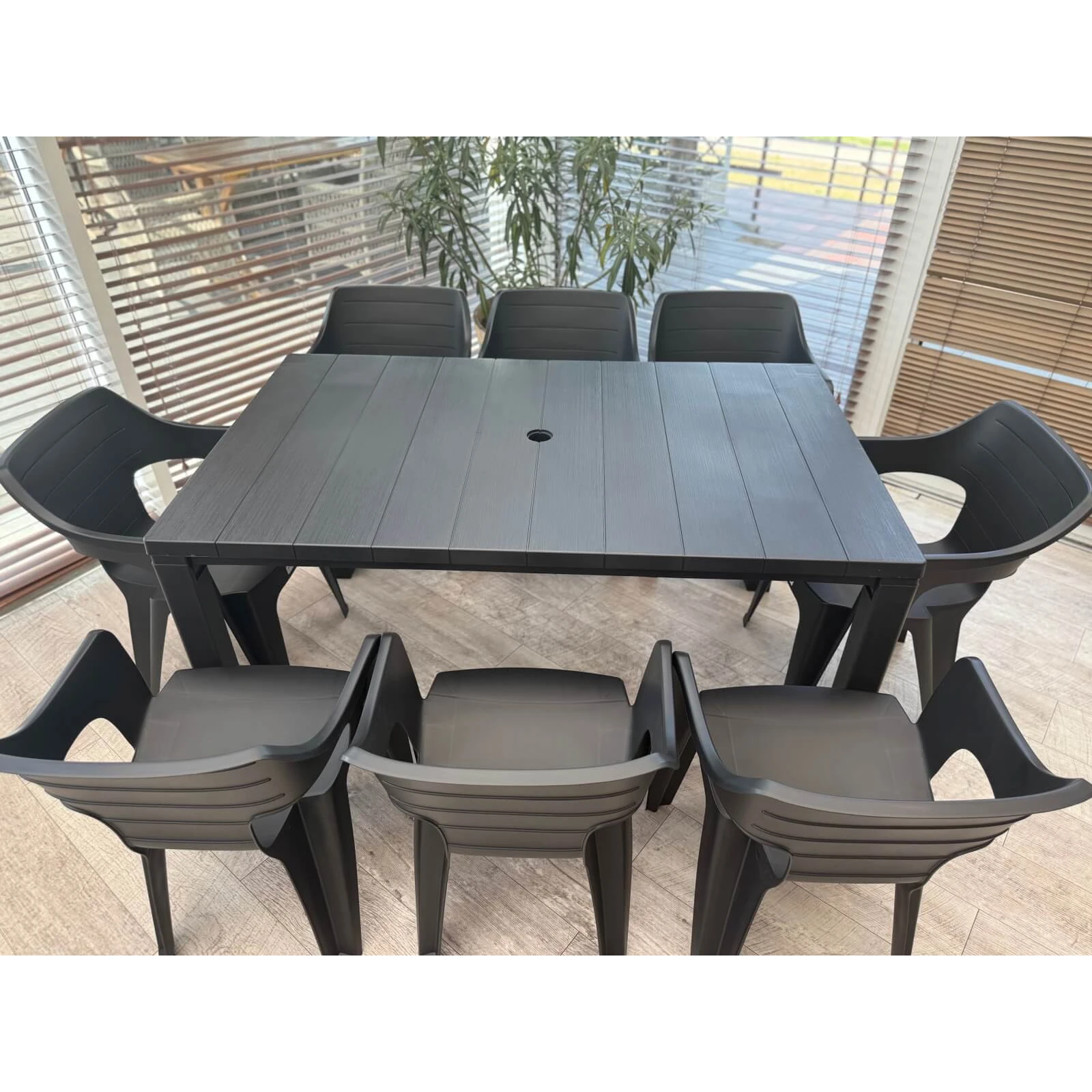 Gartenmoebel-Set Julia 147x90 8 Bilbao Sessel Graphit 2