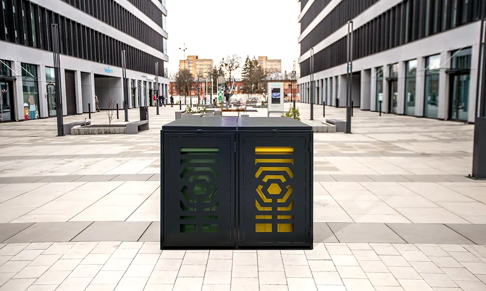 Mülltonnenbox TYTAN II für 2 x 120 l Stahl verzinkt – Bild 1
