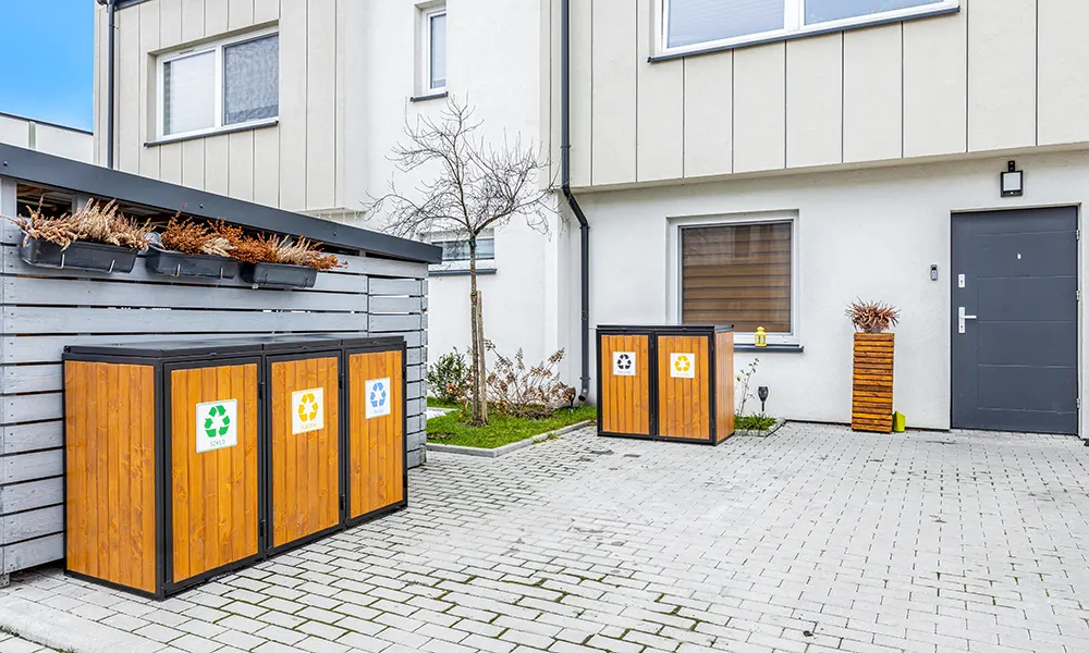 Mülltonnenbox HERAKLES II für 2 x 120 l Stahl/Holz – Bild 1