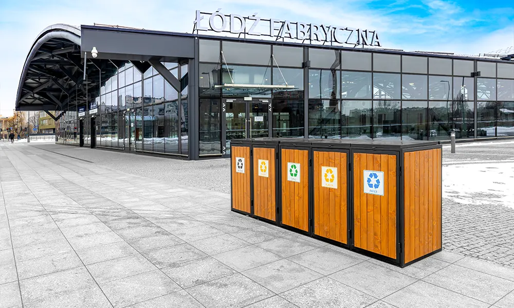 Mülltonnenbox HERAKLES III für 3 x 120 l Stahl/Holz – Bild 2